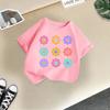 Children T-shirt FlowerPrinted Kids 100% Cotton Clothes Tops 2-13Y O-Neck Short-sleeve T-shirt