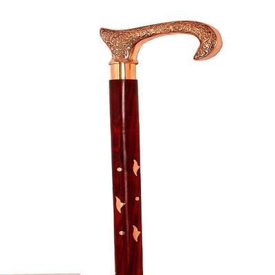 Wooden Chesham Antique Folding Walking Sticks 91.44 Cm with Vintage Brass Handle