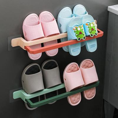Multifunktionales Badezimmer-Schuhregal, Klappbarer Handtuchhalter, Doppellagiges Ausziehbares Design, Klappbares Badezimmer-Wandregal