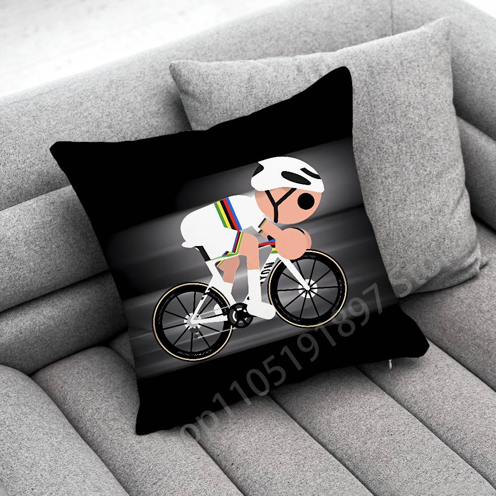 T-Tour de France Fahrrad Kissenbezug Für 45x45cm 40x40cm 30x30cm 50x50cm 55x55cm Quadratischer Heimkissenbezug Hülle