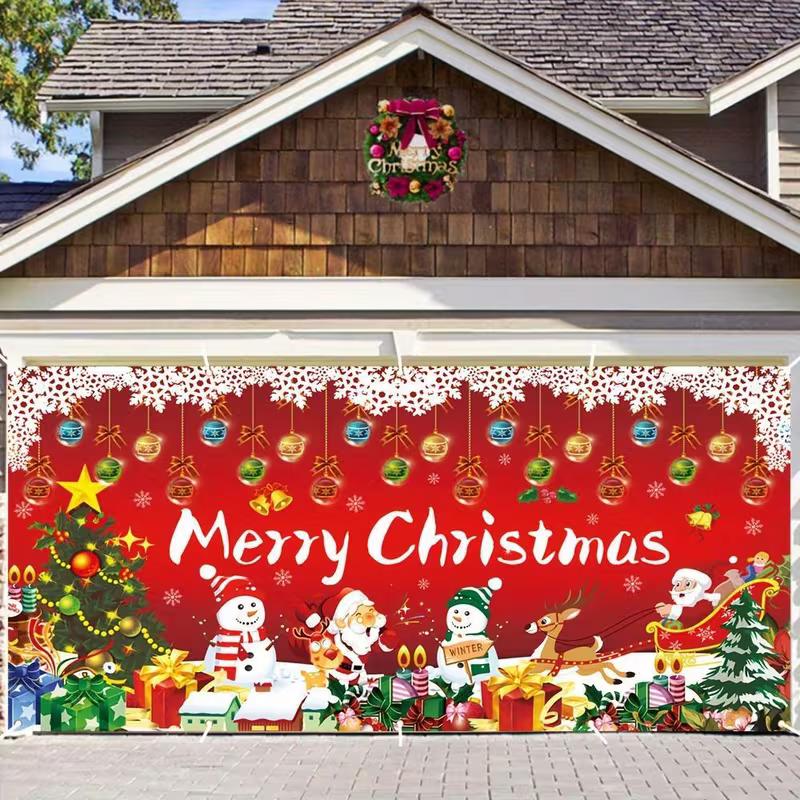 2D Festive Christmas Decor with Ornaments and Reindeer Photography Background 47.2x31.5inch/120*80cm