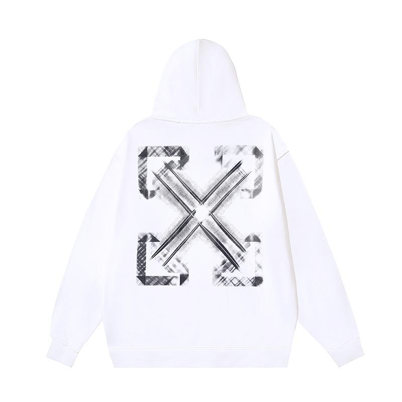 1225 Off-White 2025 Herbst/Winter Neuer OW Grid Arrow Muster Bedruckter Hoodie für Männer und Frauen