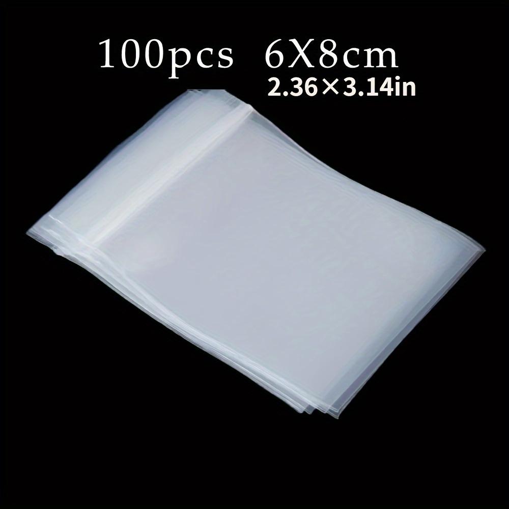 100pcs, Thick Clear Zip Lock Ziplock Storage Bags Heavy-Duty Transparent Plastic Small Jewelry Packing Reclosable Poly Bag, Food