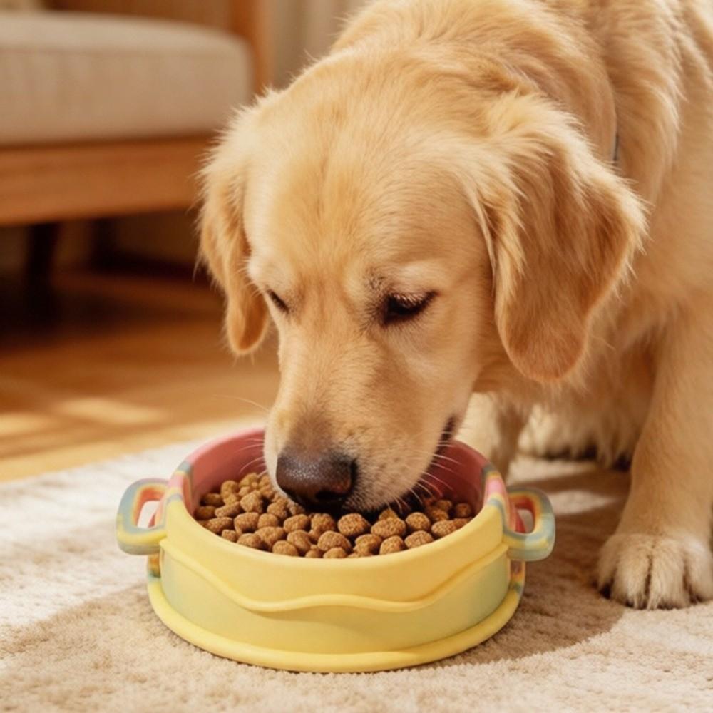 Silicone Anti-Choke Bowl Non-Slip Licking Bowl Colorful Pet Food Dish Pet Enrichment