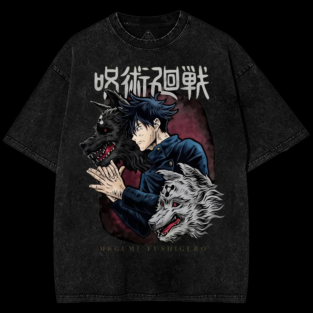 Jujutsu Kaisen Anime Graphic Washed Oversized Streetwear Y2k T-Shirt Men Women Pure Cotton High Quality Streetwear Short Sleeve Female Male Clothing