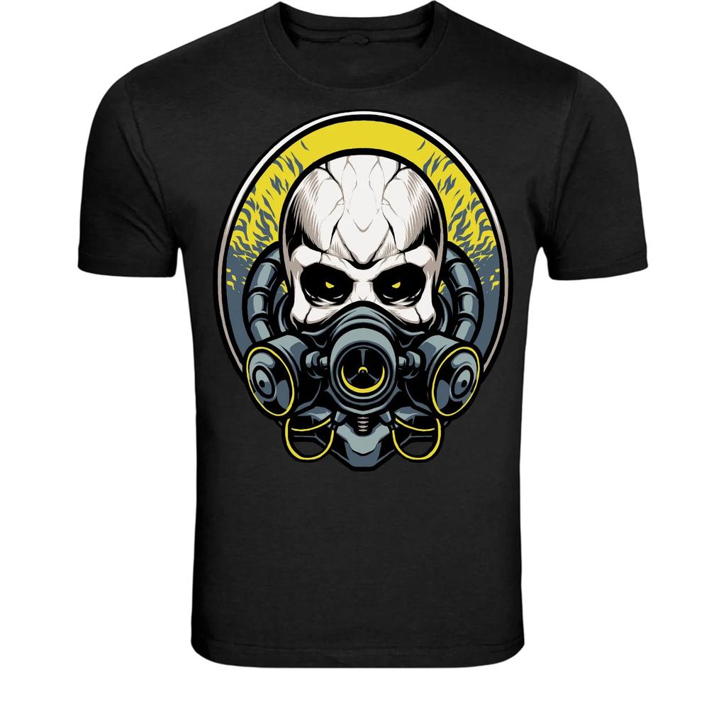 Skull Gas Mask T-Shirt - Dark Toxic Warrior Graphic Tee