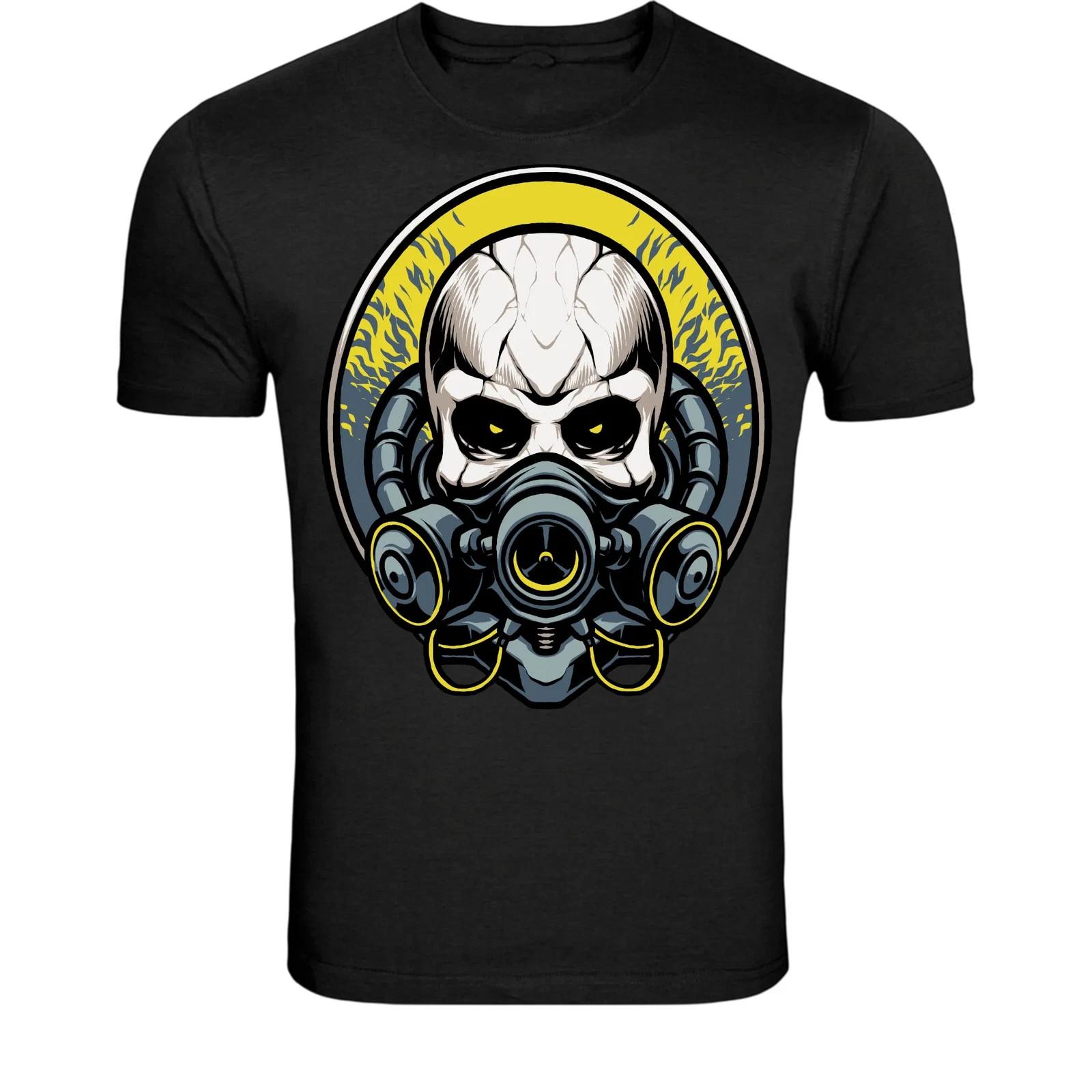 Skull Gas Mask T-Shirt - Dark Toxic Warrior Graphic Tee 3XL