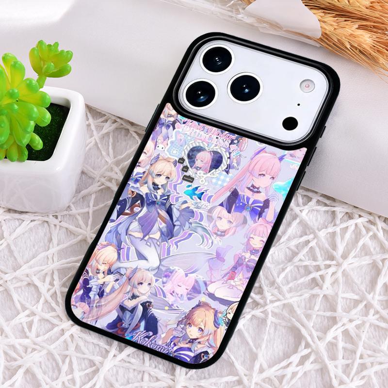 Modische Genshin Impact Sangonomiya Kokomi Handyhülle für iPhone 17 Air 16 15 11 12 14 13 Pro Max Stoßfeste Hülle