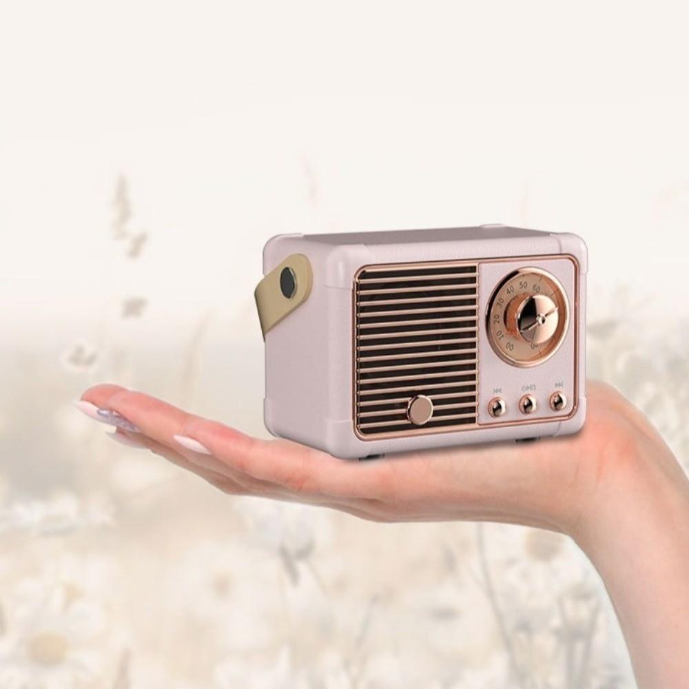 Rich Bass Bluetooth Speaker Waterproof Wireless Speaker Vintage Style Music Player Student Use