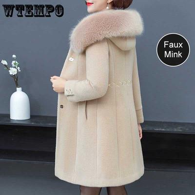 Middle-aged Women Winter Mink Velvet Coat Fall and Winter 40 Years Old 50 Middle-aged Women's Mother Woolen Jacket