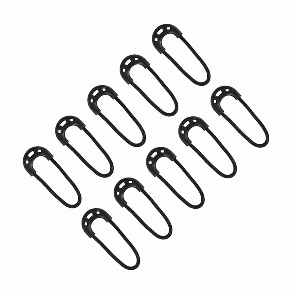 10pcs bag EDC Black Small Zipper Pulls Cord Rope For Outdoor Travel Clothing Backpack Accessory