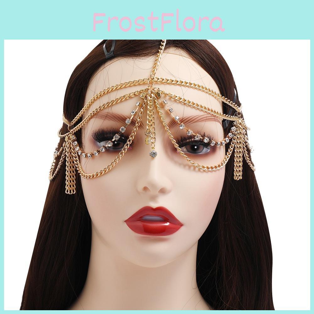 Elegant Rhinestone Multi Layer Chain Tassel Design Women Jewelry Headwear For Bridal And Summer Party Decor