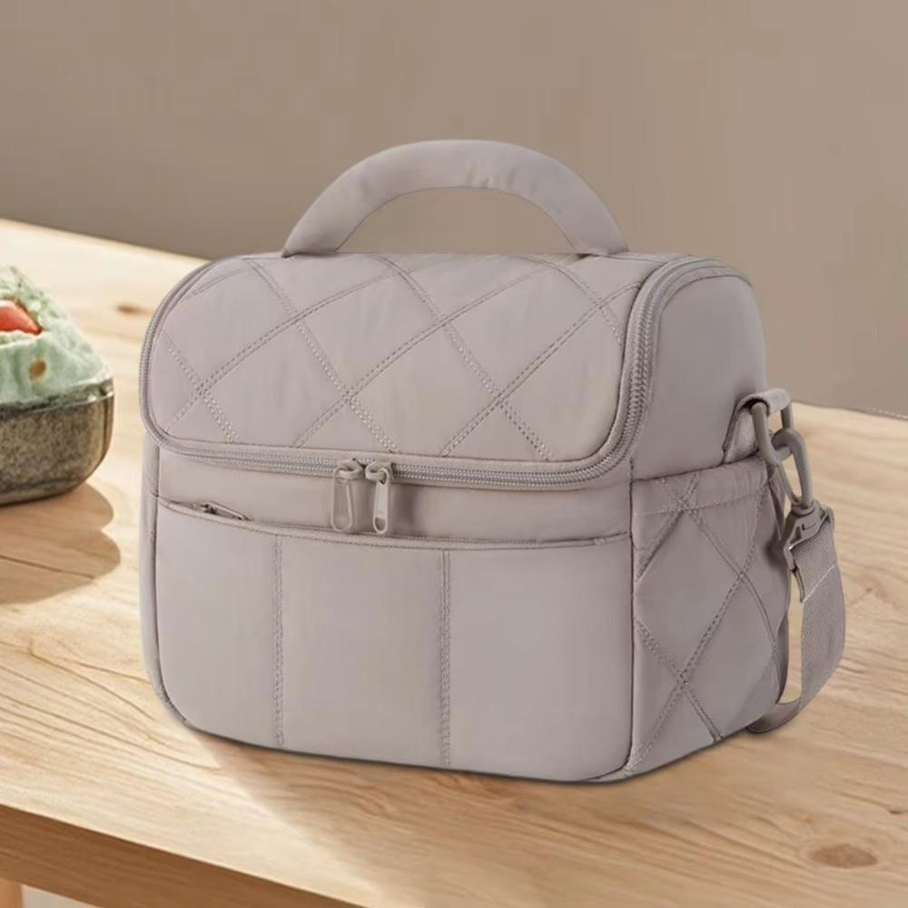 Quilted Puffer Insulated Lunch Bag Soft Cooler Thermal Bag Multi-functional Lunch Tote  Work