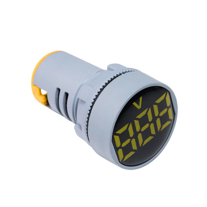 AC30-500V Voltmeter Square / Round Panel LED Digital Display Volt Meter AC 220V 22mm Opening Diameter Mini Voltage Tester Gauge
