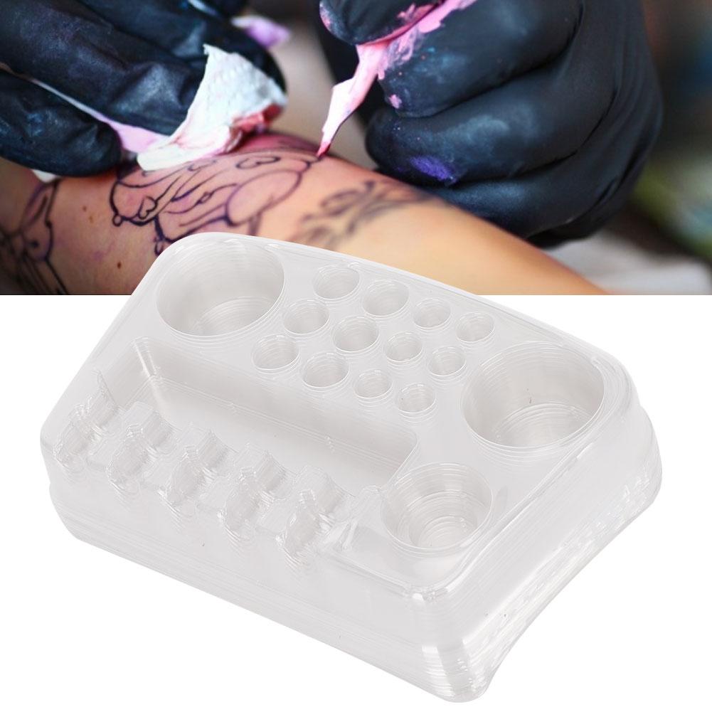 10pcs Disposable Plastic Tattoo Cartridge Needles Holder Stand Transparent Tray Tattoo Accessory