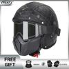 Brown Vintage Open Face Helmet Keaz Comfort Fit Liner Classic Look with Great Ventilation Sun Protection No Fogging