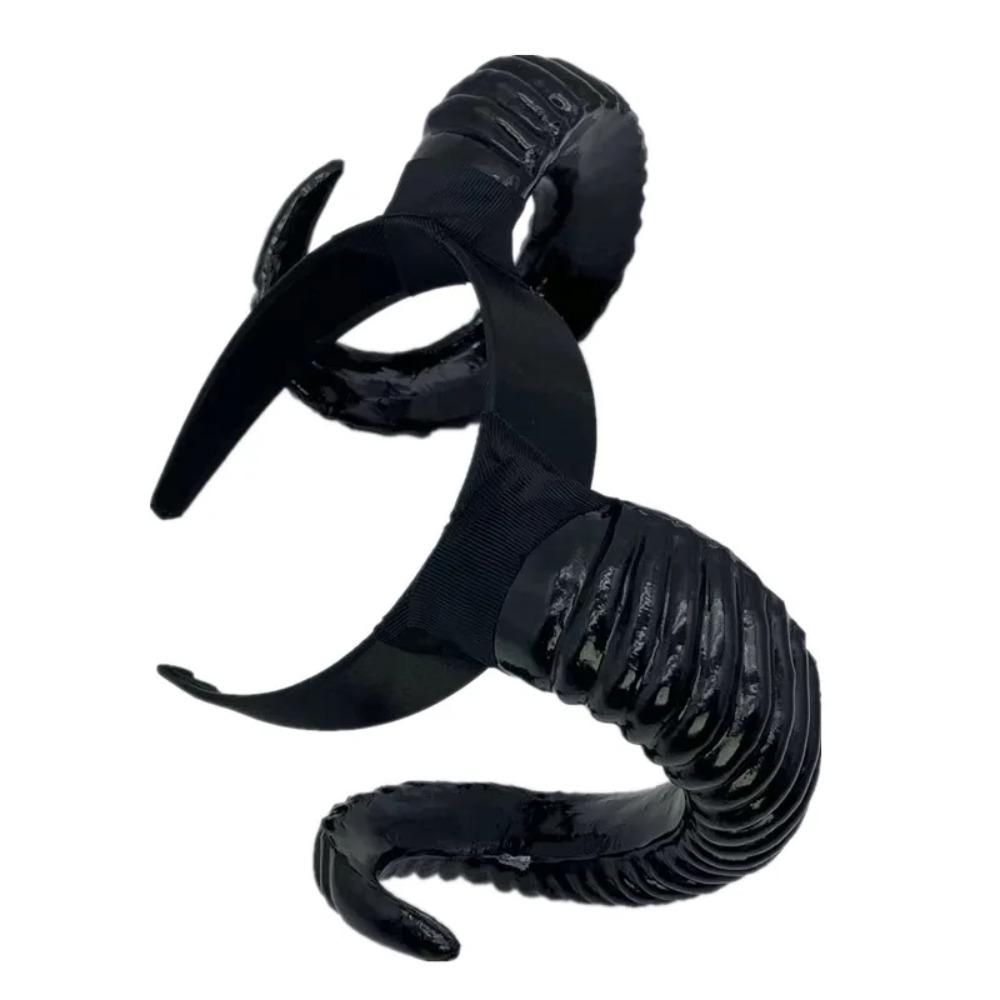 Artificial Black Demon Horn Headwear Realistic Goat Horn Hair Hoop  Children