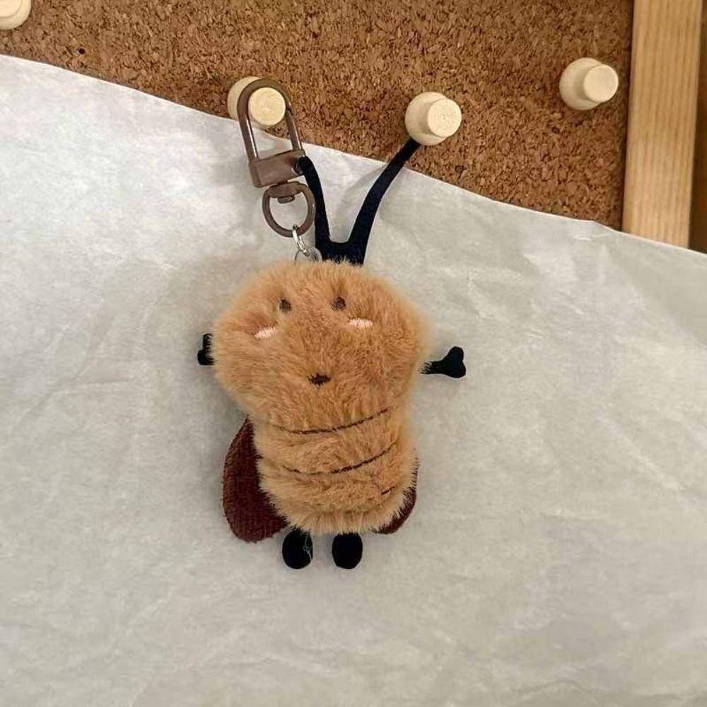 Bag Charm Cockroach Plush Keychain Stuffed Animal Plush Insect Toy Key Decoration