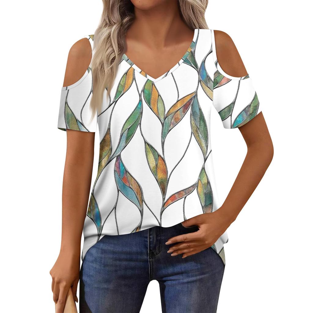Women's T-Shirt Elegant Casual Shirt Printed Short Sleeve Summer Top Loose Fit