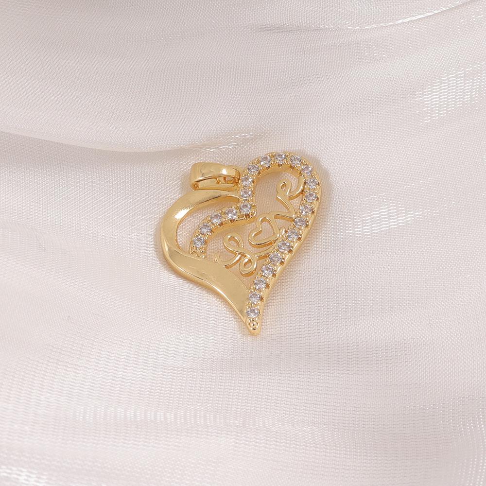 Подвеска-шарм  Двойное Сердце ЛЮБОВЬ  с Алмазами для Браслета/Ожерелья DIY - Милое Парное Украшение