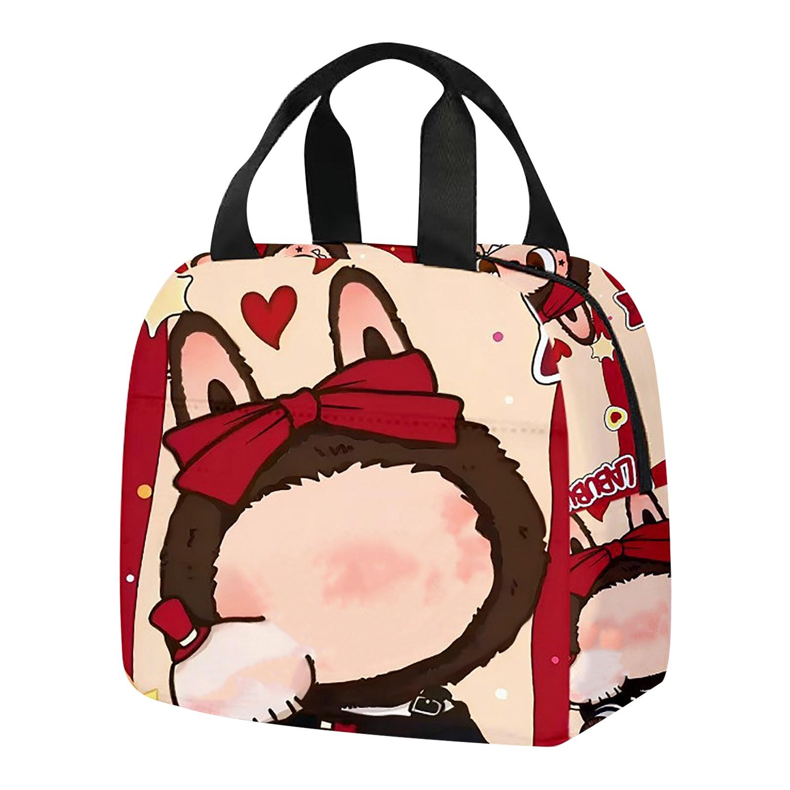 

Сумка для ланча Мультяшная сумочка Студенческая сумка для ланча Изоляция из алюминиевой фольги Сумка для еды Сумка для ланч-бокса One Size