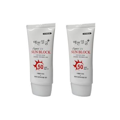 Pretty face sunscreen protezione solare SPF50 PA+++ 50ml x 2, bianco