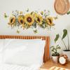 Sunflower Wall Decal Self-adhesive Sunflower Wall Sticker Removable Flower Mural DIY Wall Art Decor for Nursery Bedroom Kitchen