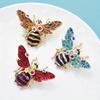 1pc Big Enamel Bee Brooches for Women Men 3-color Flower Insects Party Causal Brooch Pin Gifts