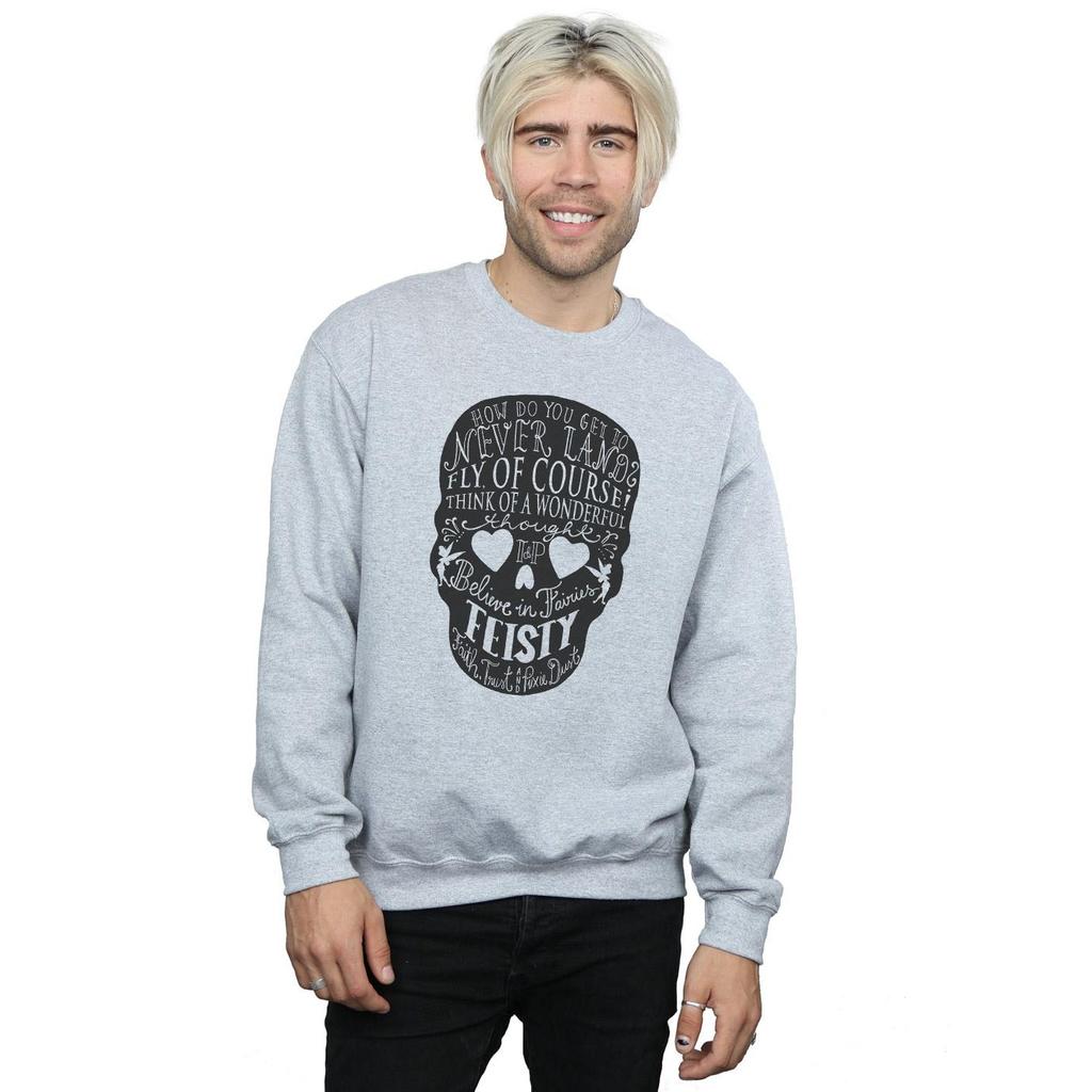 Disney Mens Tinker Bell Skull Sweatshirt