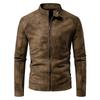 Tie-dye washed men's leather jacket, new European and American retro matte motorcycle biker high-end leather jacket and jacket