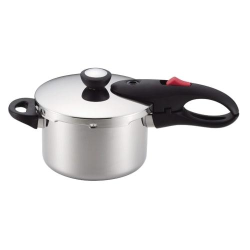 Pearl Metal NEO HB-1734, 3.0L, Induction Compatible, Single-Layer, Silver, One-Hand Pressure Cooker with Recipes