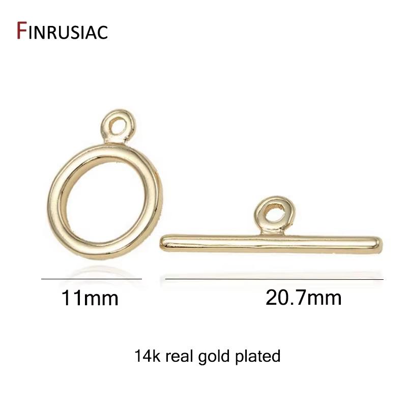 

14K Gold Plated Brass OT Toggle End Clasps, Closure Fastener Buckle Connectors for DIY Necklace Bracelet Jewelry Making Supplies 1 set