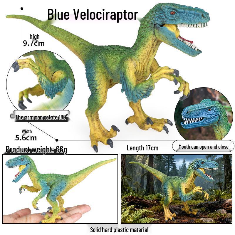 Blue Velociraptor Deinonychus Dinosaur Toy - Jurassic Cognitive Simulation Gift for Kids