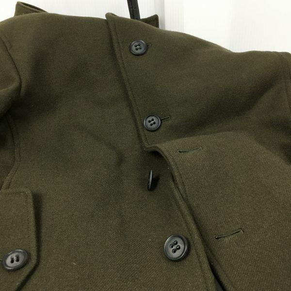 JOURNAL STANDARD Wool Short Coat Olive Men's S with Hood and Leather Belt(USED)