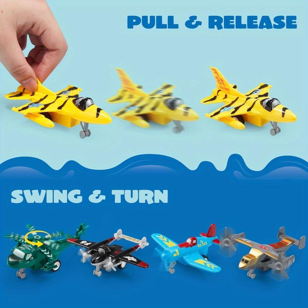Pcs Pull Back Airplane Toys Boys Plane Playset Aircraft Incl Helicopter Fighter Bomber Toddler Kids Christmas JOYFY 16 for Kid Friendly Entertaining