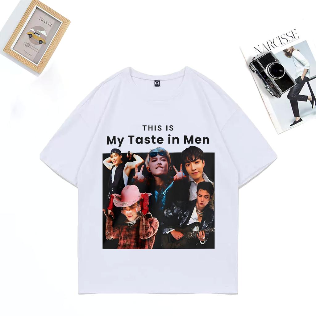 Ateez Hongjoong My Taste Cool Graphics T Shirt Men Women's Fashion Tops Cotton Hip Hop Short Sleeve Summer Unisex T-shirt