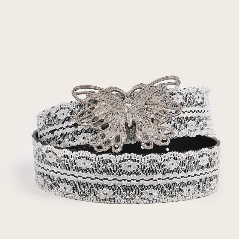 White Floral Lace Waist Belt Adjustable Sweet All-Match Waistband For Women Casual Waist Strap Decor Accessories Gifts