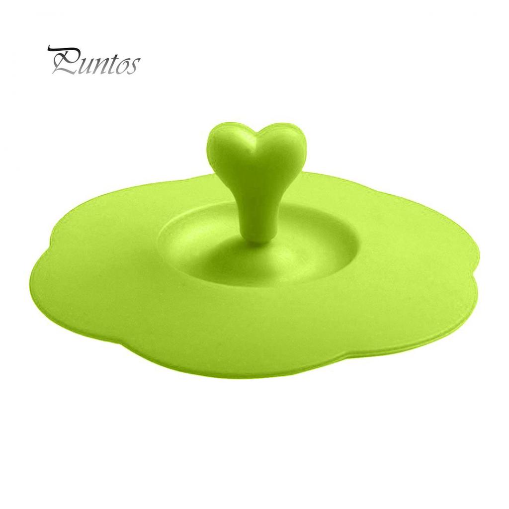 Heart Handle Anti-Dust Coffee Mug Glass Cup Cover Lid