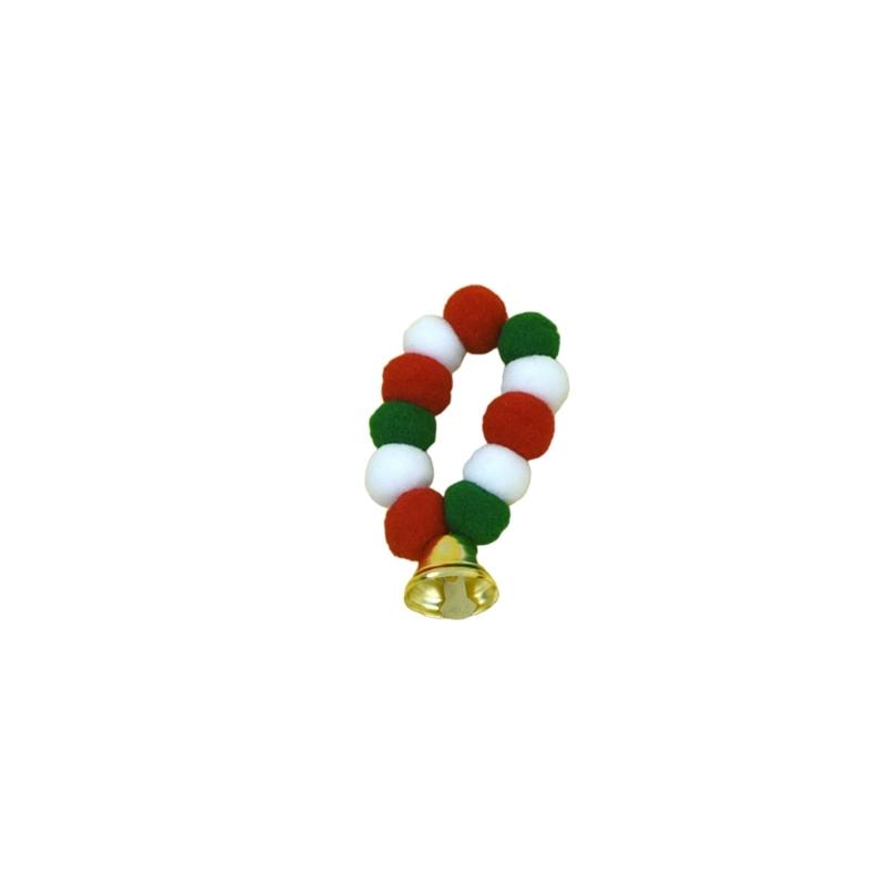 4pcs Festival Plush Pet Collars with Pompoms Bells Charm Colorful Furry Birthday Collar for Cats and Dogs