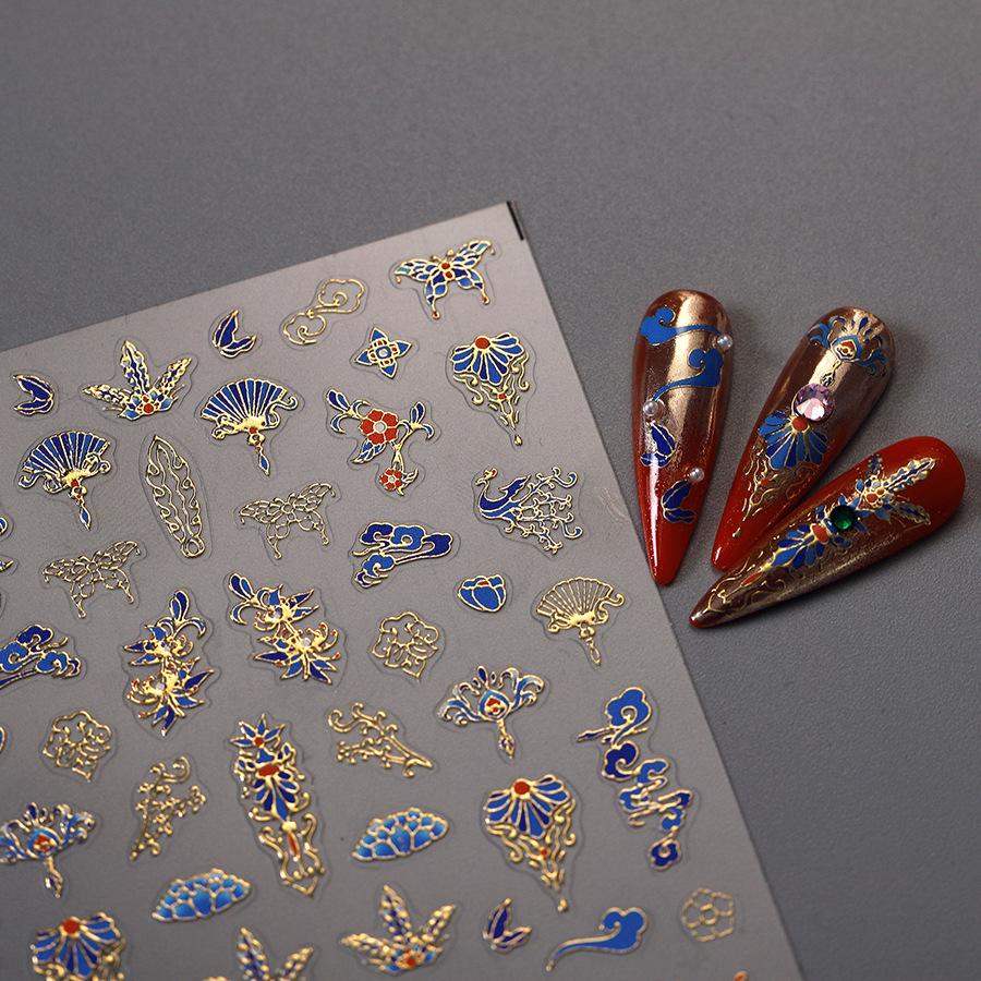 TENSOR M-880 Classic Gold Luxe Nagelsticker - Selbstklebende Heißfolienprägungsserie