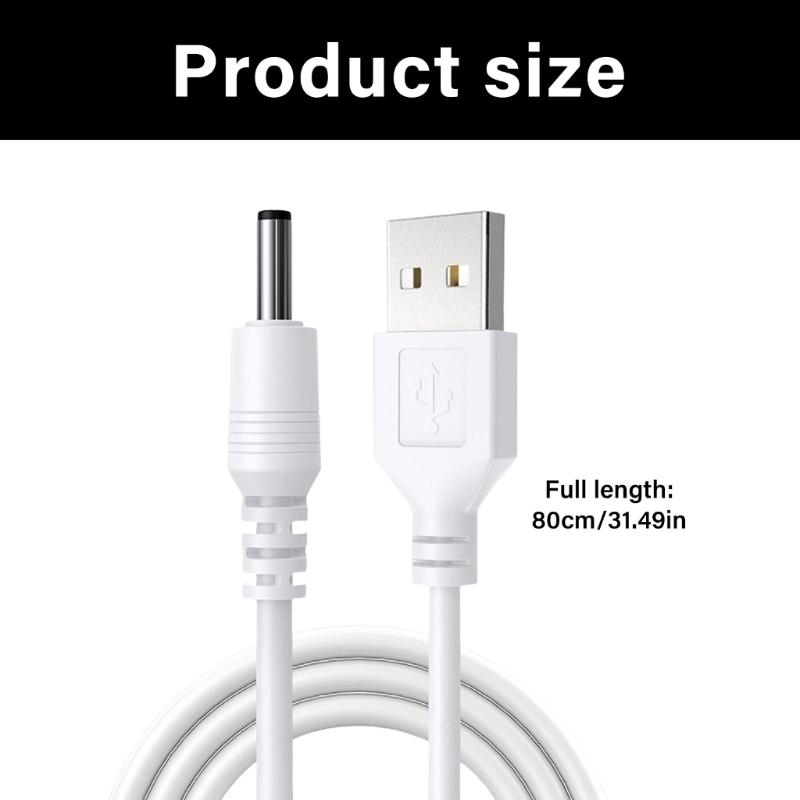 Universal USB To DC3.5mm 1.35mm Power Cable 80cm For Portable Electronics Reliable Charging Cord