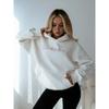 2025 A/W Mid-Length Print Fleece-Lined Hooded Sweatshirt - Trendy and Loose Fit