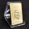 Čínský vítr Země Dragon Gold Bar Pamětní mince Yin Yang Dragon Tiger Square Mince pozlacený zlatý pruh