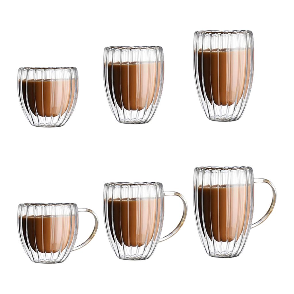 Portable Double Walled Borosilicate Glass Cup Insulated Mugs Perfect for Travel, Office Breaks, and Family Gatherings