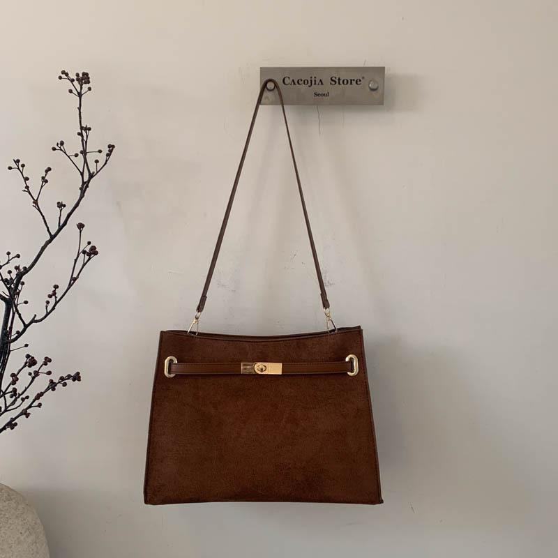 Retro schlichte Wildledertasche Tragetasche Damenmode hochwertig Messenger Bag vielseitige Pendler-Umhängetasche