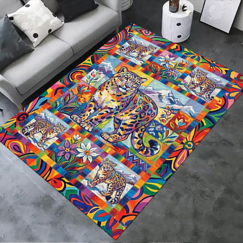 2025 New Snow Leopard Animal Carpet Rug for Living Room Bedroom Home Sofa Decoration,Kids play Non-slip Floor Mat103