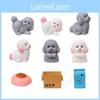 Charming Tiny Dog Figure Resin Art Cartoon Style Keychain And Diy Decorations