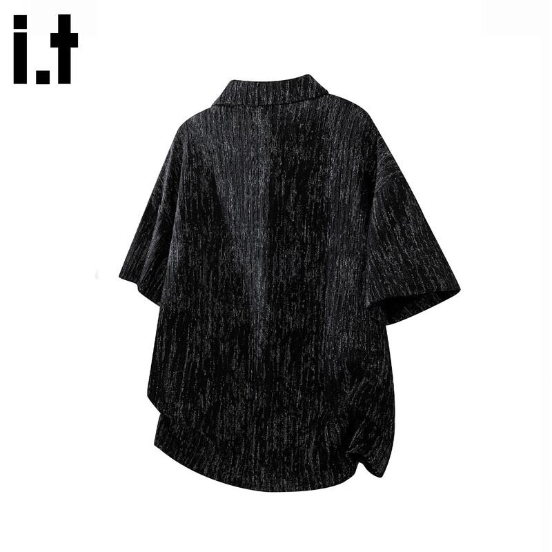CHOCOOLATEit Cuban Collar Textured Short Sleeve Shirt