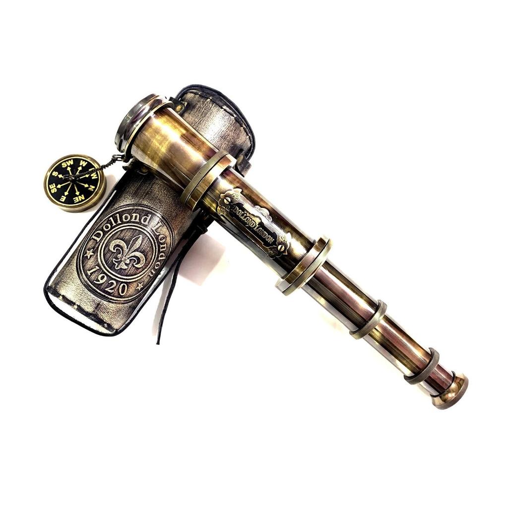 Marine Nautical Antique Vintage Solid Brass Pirate Spyglass Telescop 16 Inch