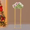 Elegant Gold Wedding Flower Stand, Rectangular Metal Display Rack for Party Decor, Modern Steel Floral Holder for Home & Events